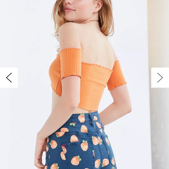 Urban Outfitters Pants - BDG S Denim Urban Outfitters Super High Waisted Shorts button fly Orange
